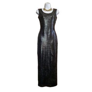 Faust Paris Metallic Bodycon Long Dress